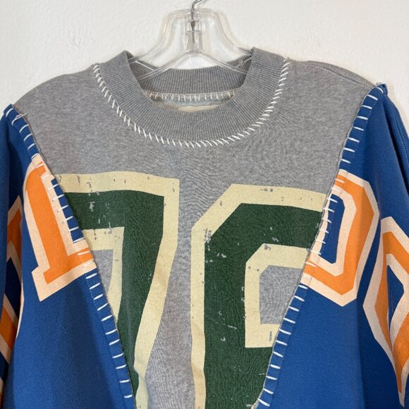BDG Patchwork Vintage Collegiate Sweatshirt As Seen on TV Retro Small - Picture 7 of 13
